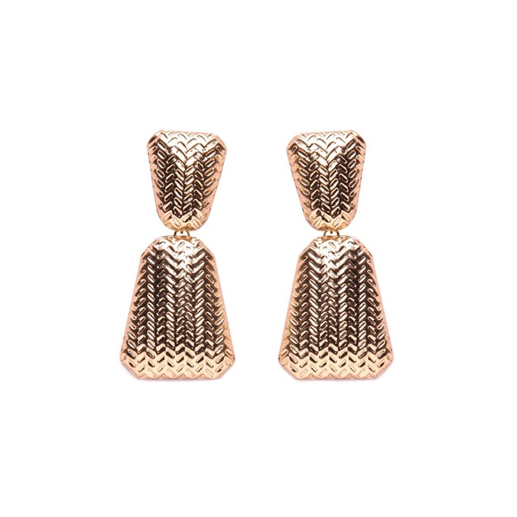 Fashion Nova Gold Textured Earrings - Picture 1 of 1